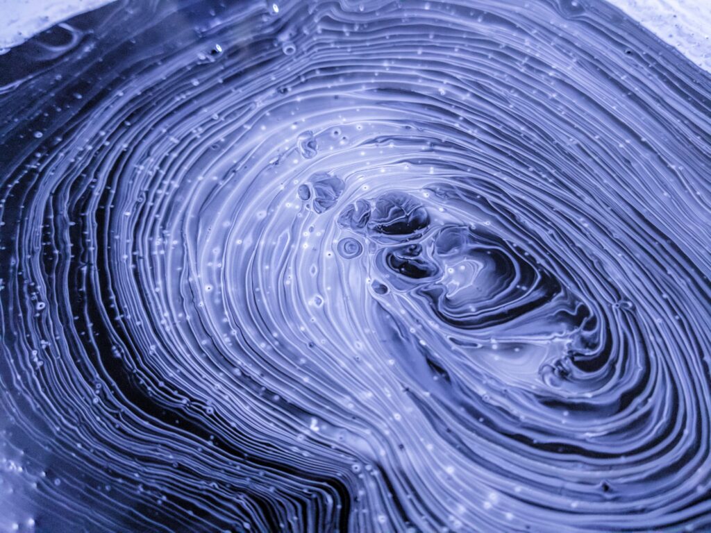 water ripple visualization with several varying colors of purple